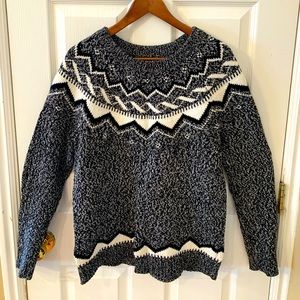 Old Navy B/W Fair Isle Sweater
